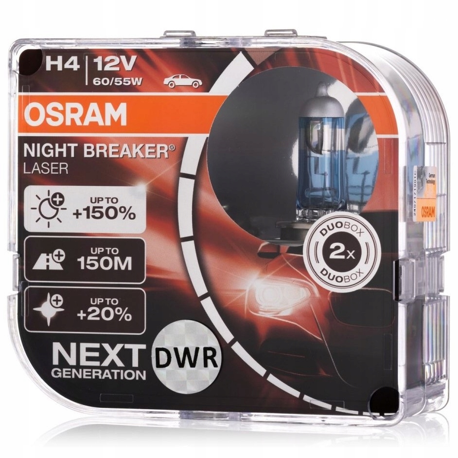 

Żarówki H4 Osram Night Breaker Laser Next +150%