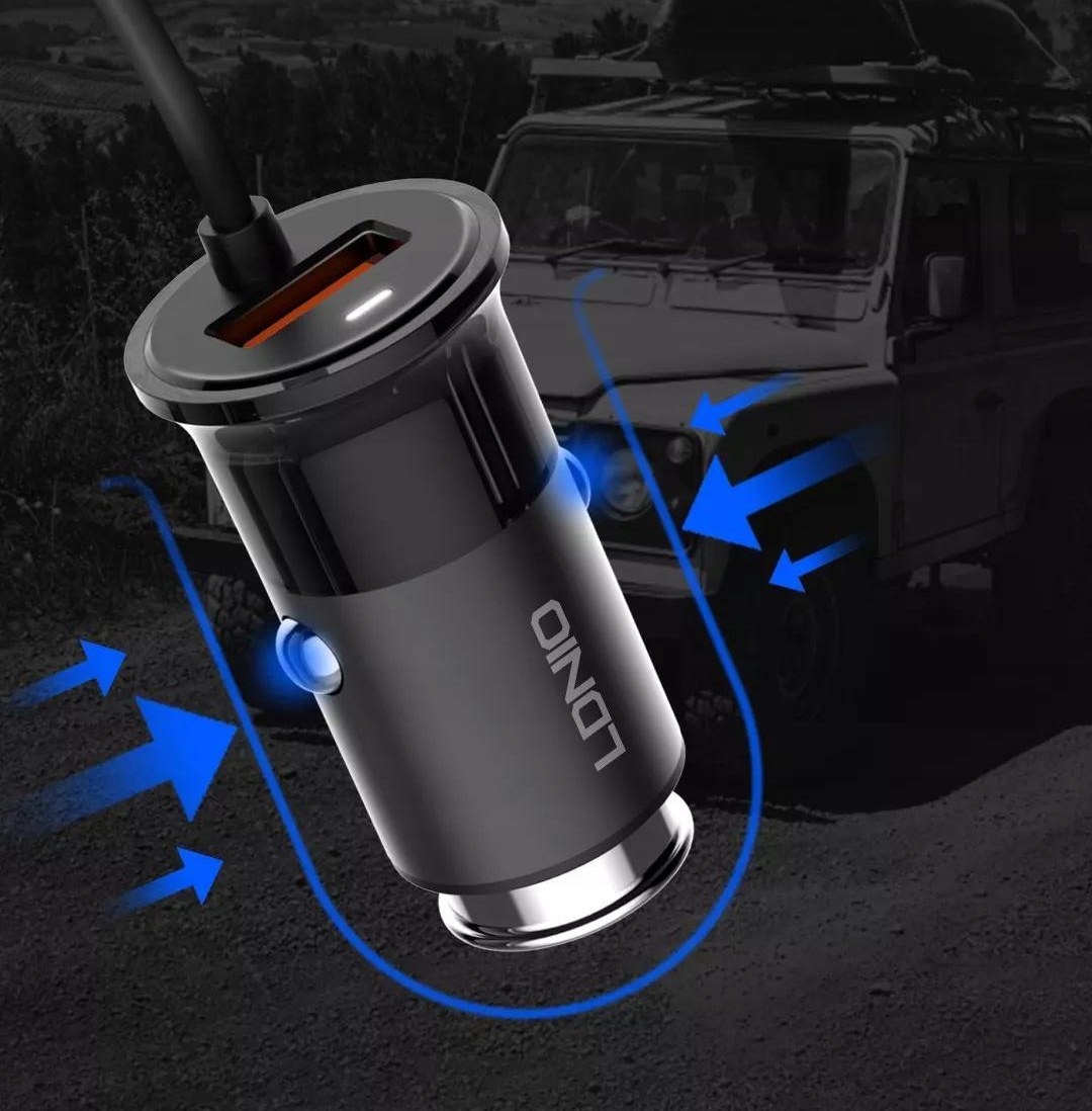 ŁADOWARKA SAMOCHODOWA HUB 4x USB ZASILACZ QC3.0 Długość przewodu 1.2 m