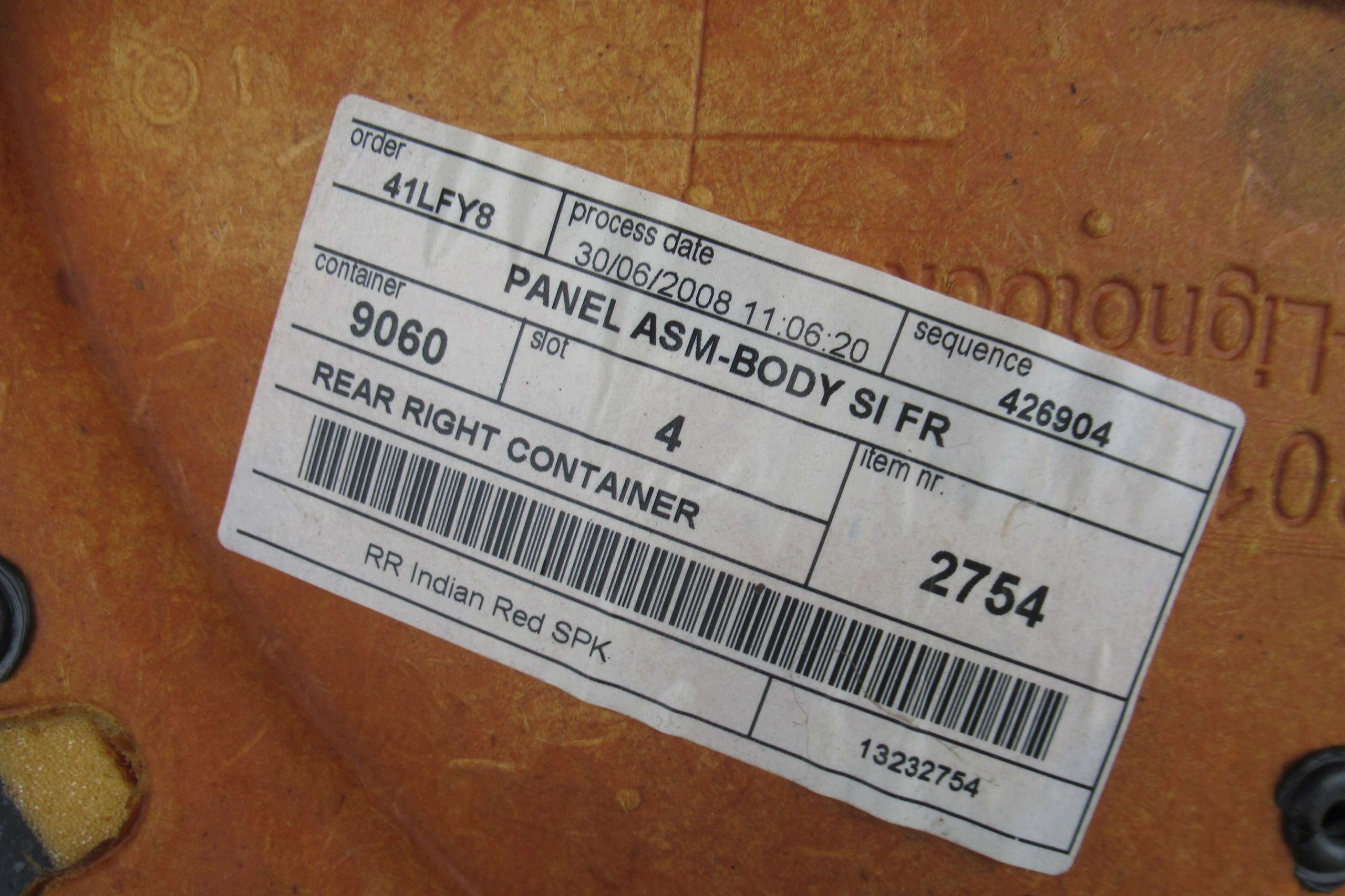 OPEL CORSA D O8R upholstery side right rear part