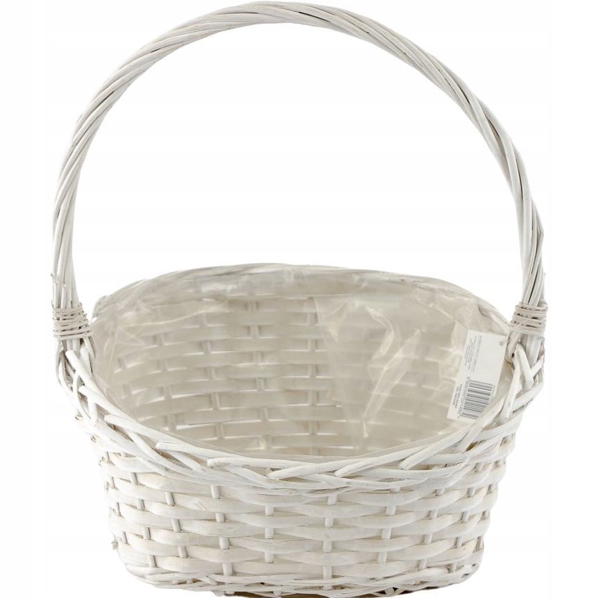 KOSZ PREZENTOWY DELIKATESOWY BIAŁY WIKLINOWY KOSZYK ŚLUB WESELE URODZINY Kod producenta 002