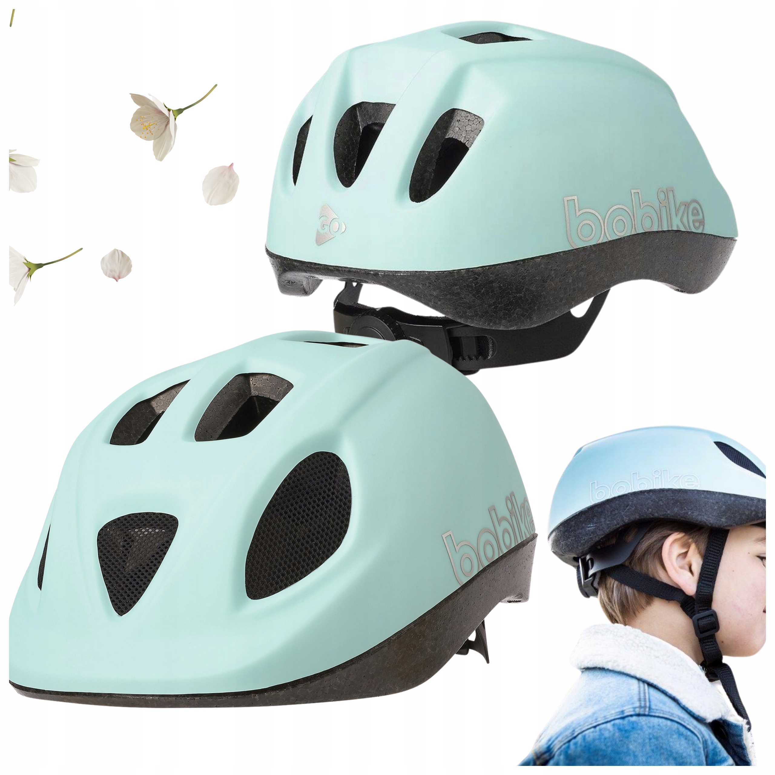 Kask Rowerowy Dziecięcy dla Dzieci Rozmiar S 52-56 CM Miętowy Bobike Go