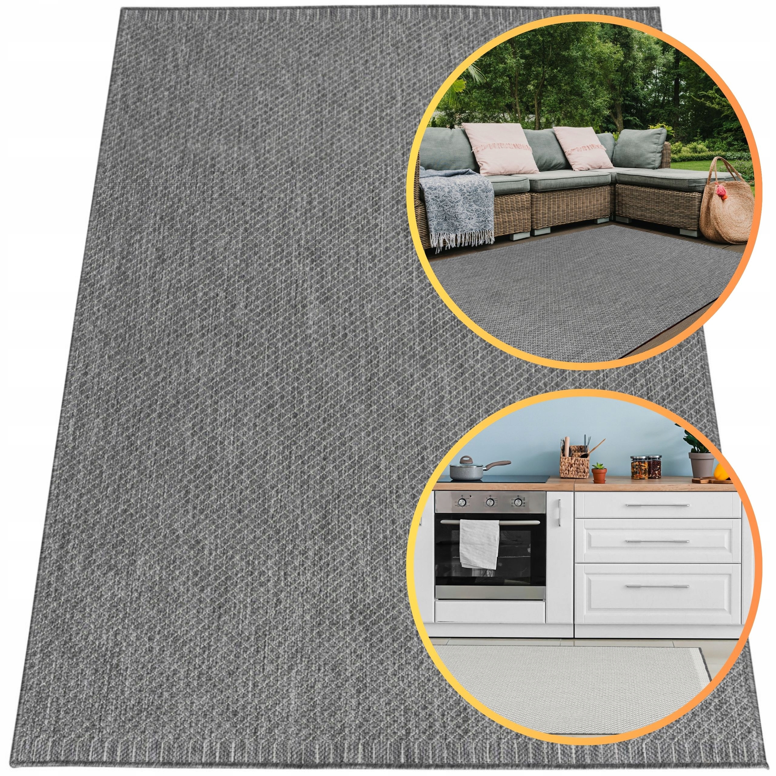 Koberec 120x170 Lana Šedý Koberce Pro Exteriér Ploché Tkané