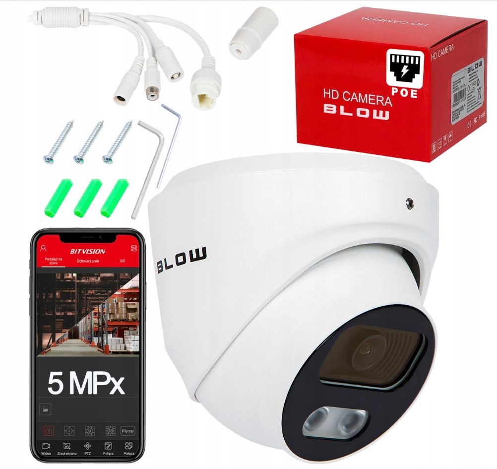 WiFi Ip Kamera Venkovní Otočná Ochrana Domu Sklad 5 Mpx Noční Režim 2,5K