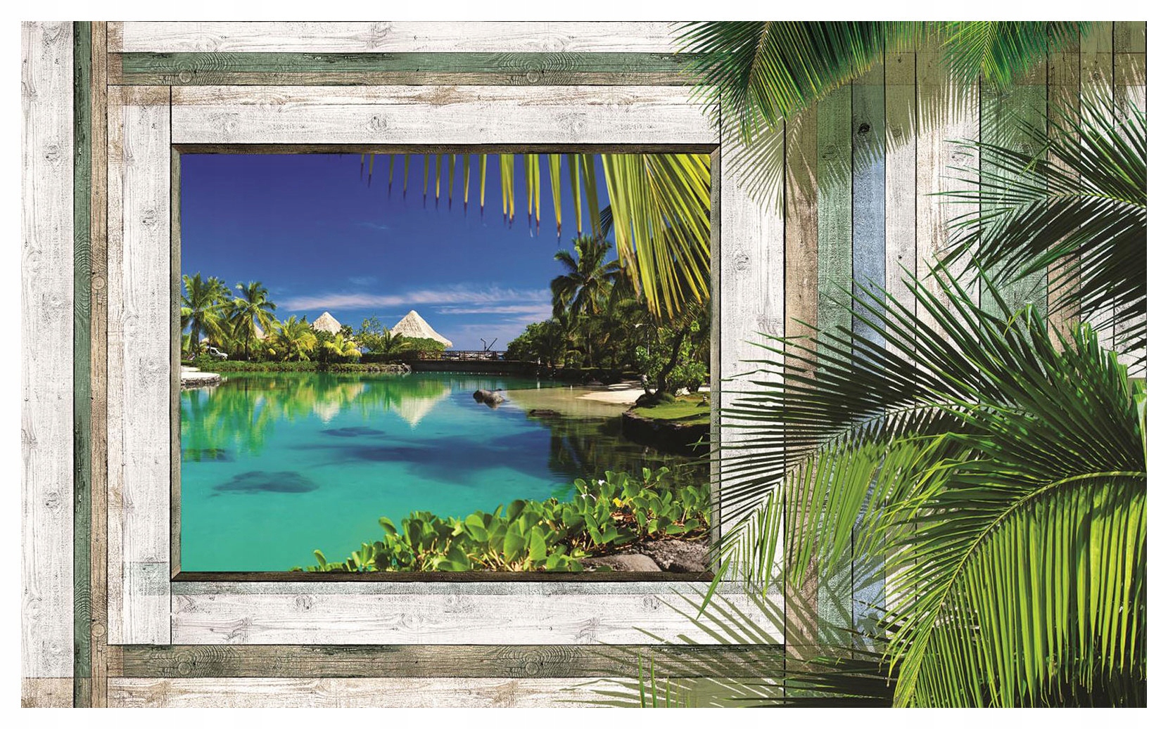 Fototapeta Rajské okno Tropický výhled na moře pláž 200x140 lepidlo