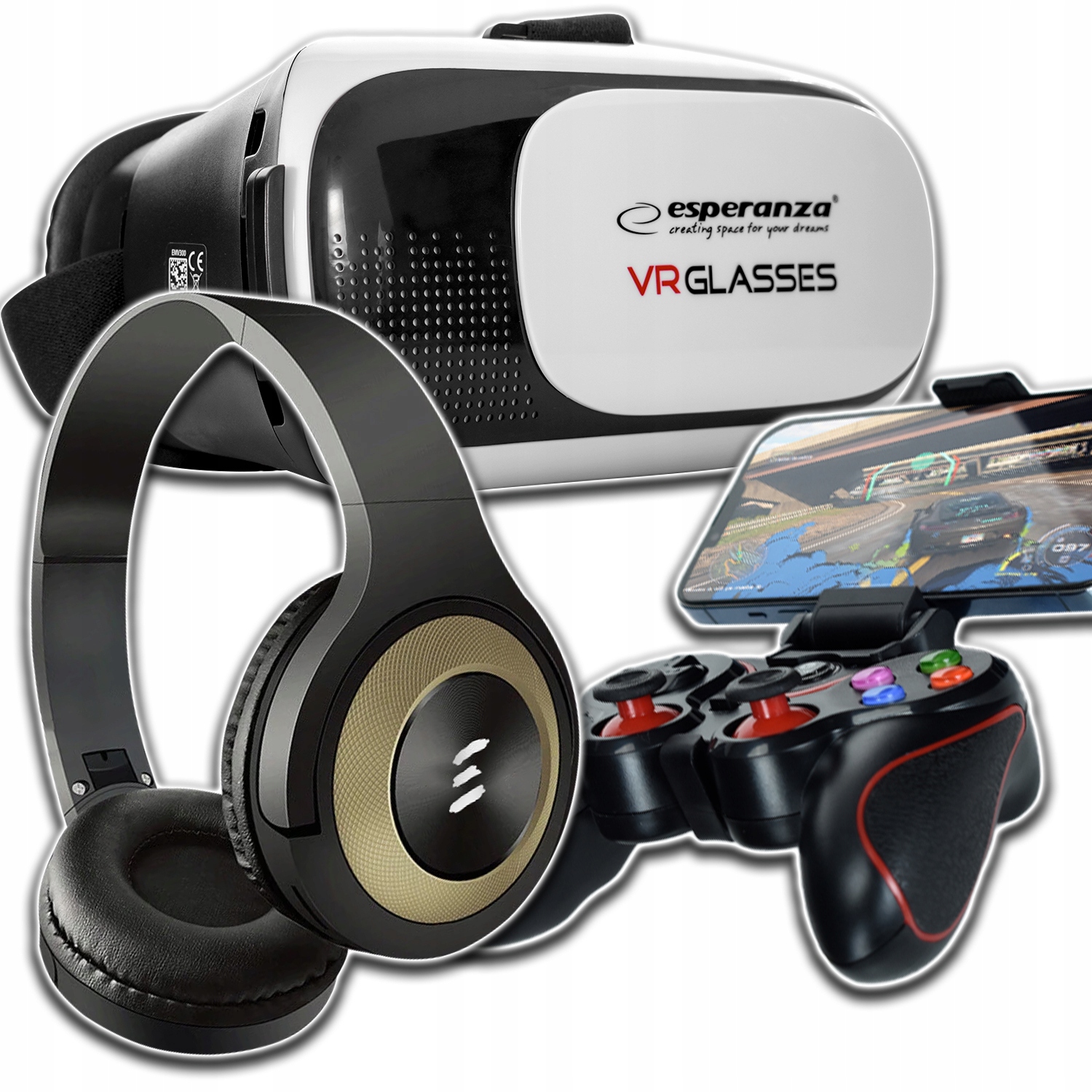 Brýle Pro Telefon Sluchátka Do Uší Bezdrátový Gamepad Pro Hraní Filmů