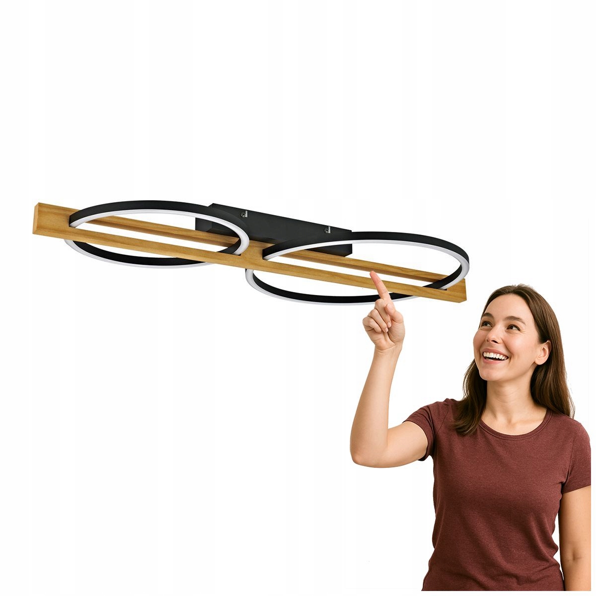 Led stropná lampa moderná Natano čierna 28W Italux