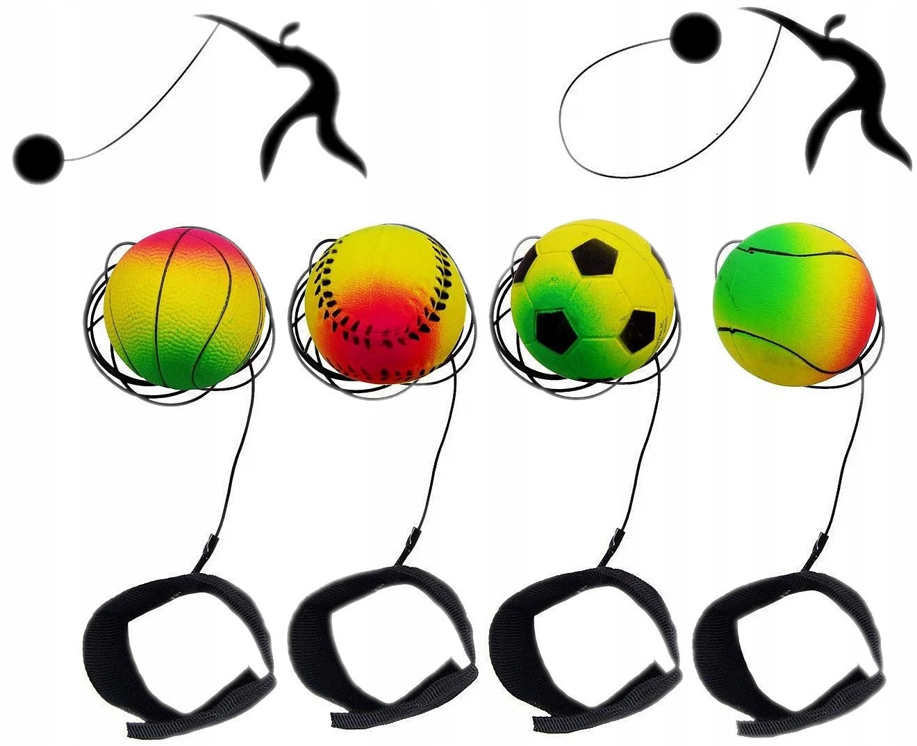 PIŁECZKA KAUCZUK PIŁKA na GUMCE GNIOTKA ZABAWKA Rodzaj Gumowe