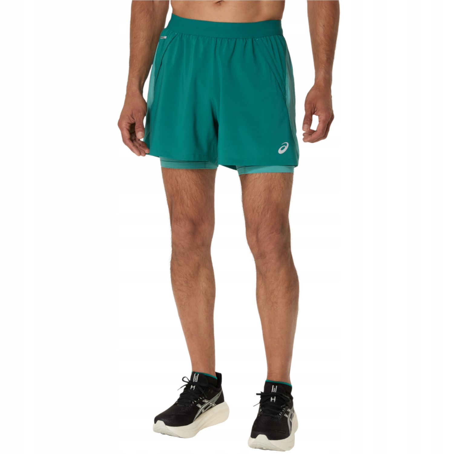 Pánské Polyester Kraťasy Asics Road 2N1 5IN Short [L] zelené