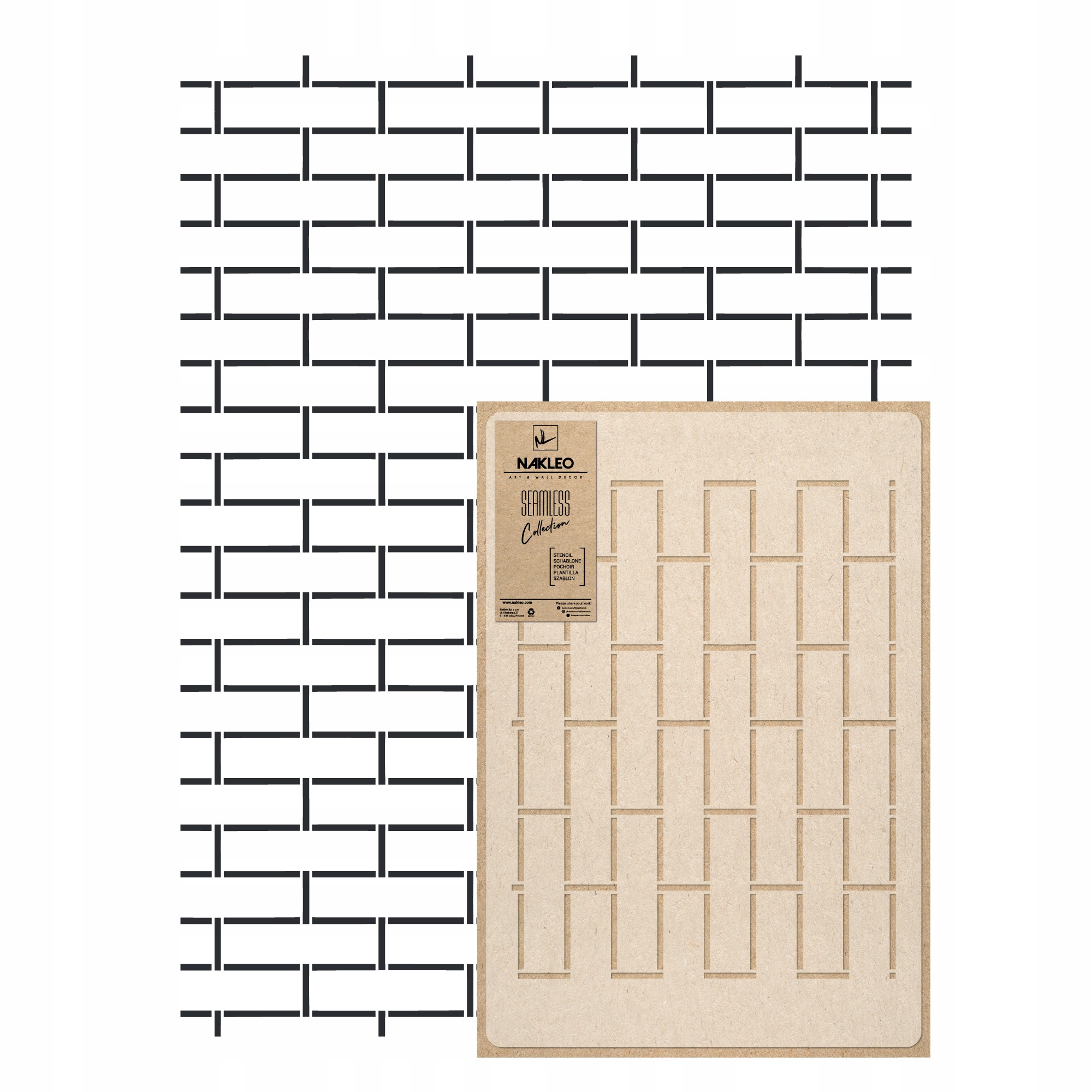 Opakovatelná malířská šablona Opakovaně Použitelný 59x95 cm Tapeta Cihlová Zeď