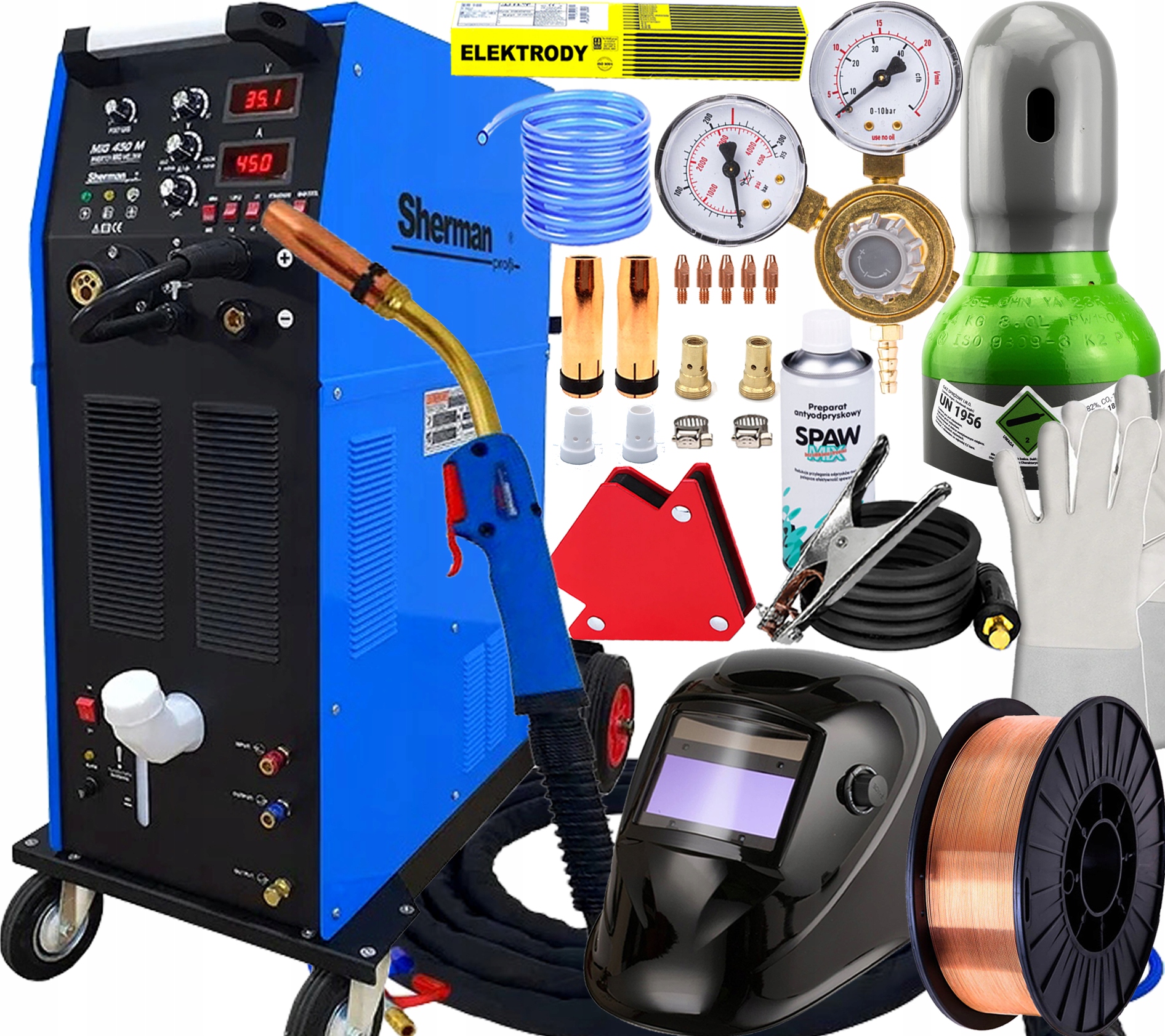 Invertorová Svářečka Migomat Poloautomatická Sherman Mig 450M/4R 450A 400V