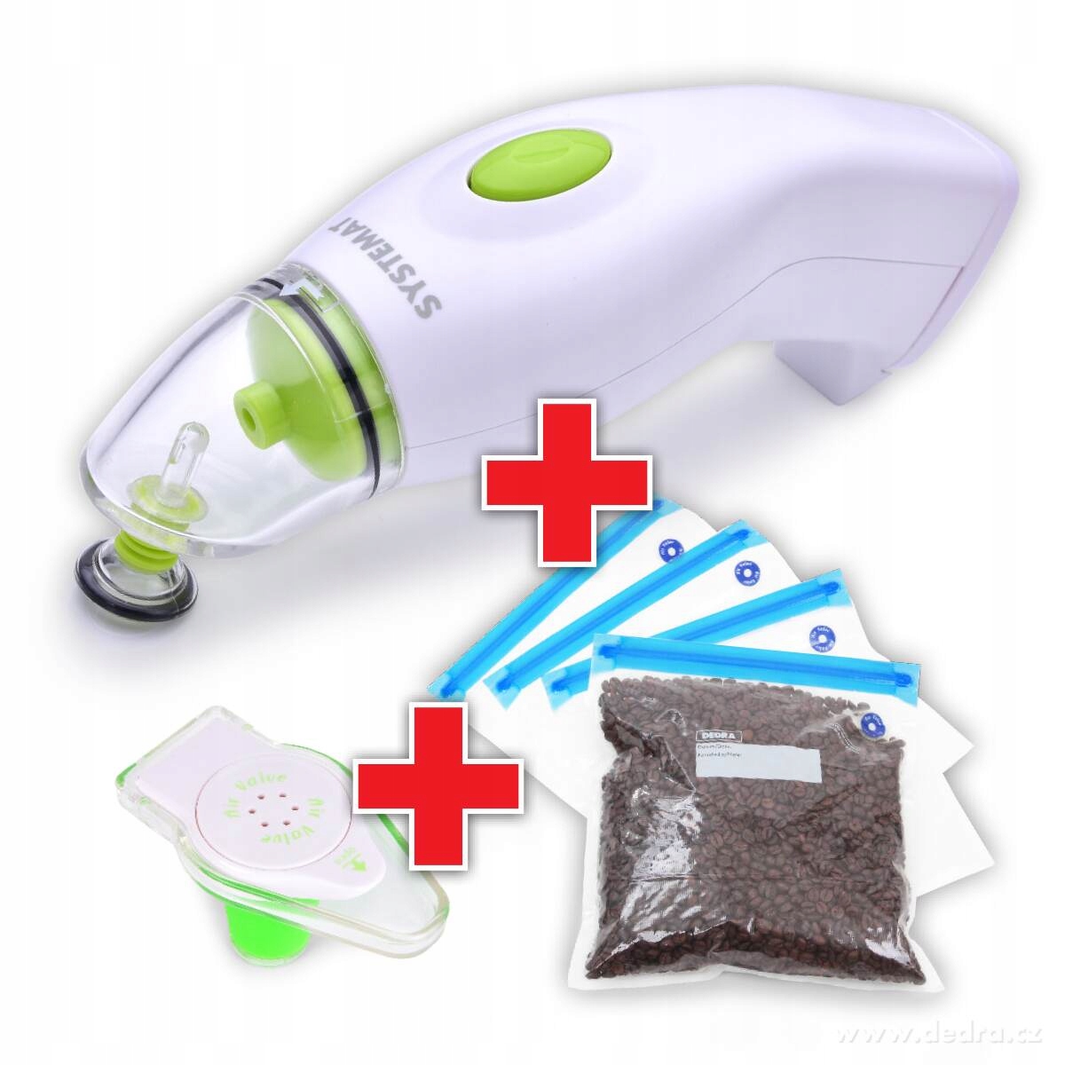 Dedra Elektrická vakuovačka 4 sáčky 1 špunt Zdarma Vzduchocuc, Systemat