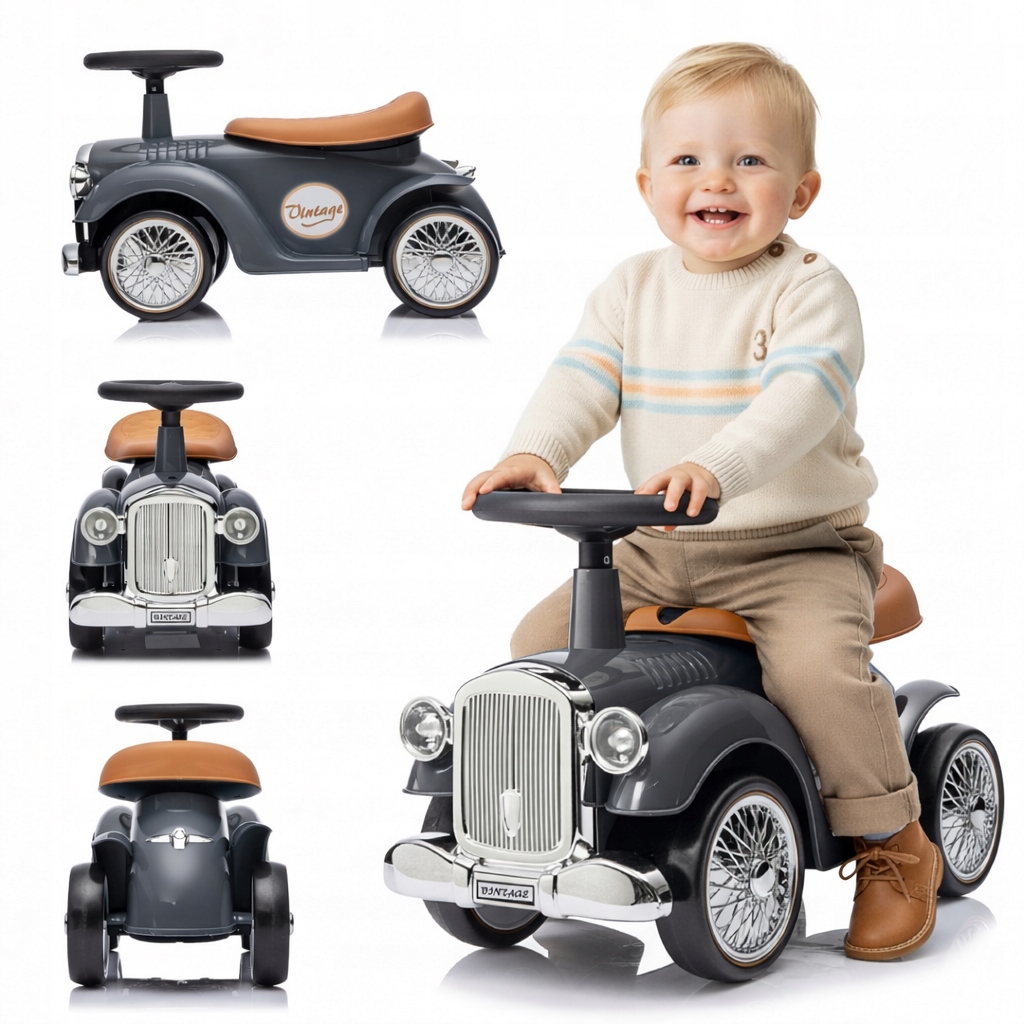 Jeździdełko Dla Dzieci Retro Royce Jeździk Autko Pchacz Miękkie Koła Dźwięk