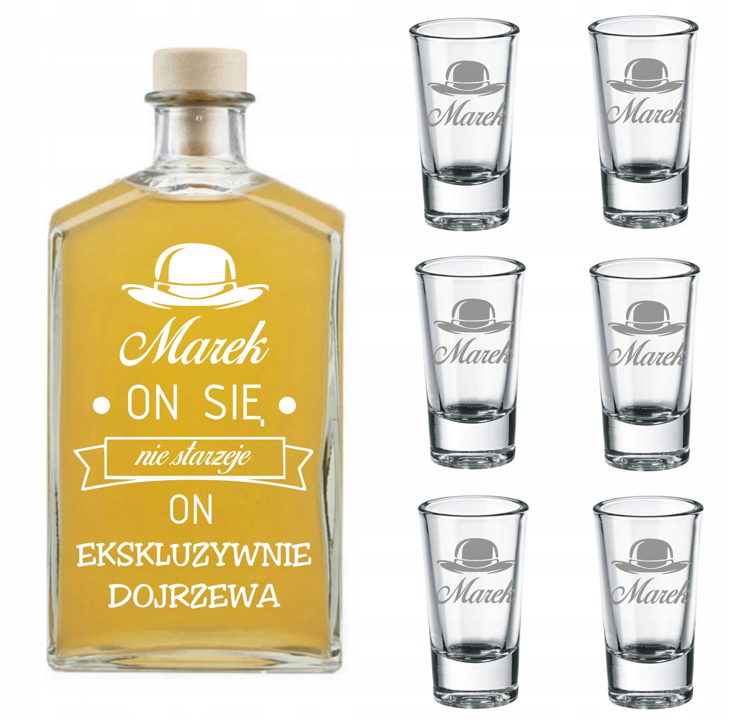 

Karafka na alkohol 500ml 6 kieliszków z Grawerem