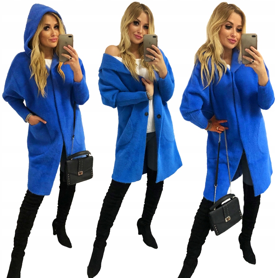 ALPAKI PŁASZCZ kurtka WEŁNA KOLORY oversize DŁUGI