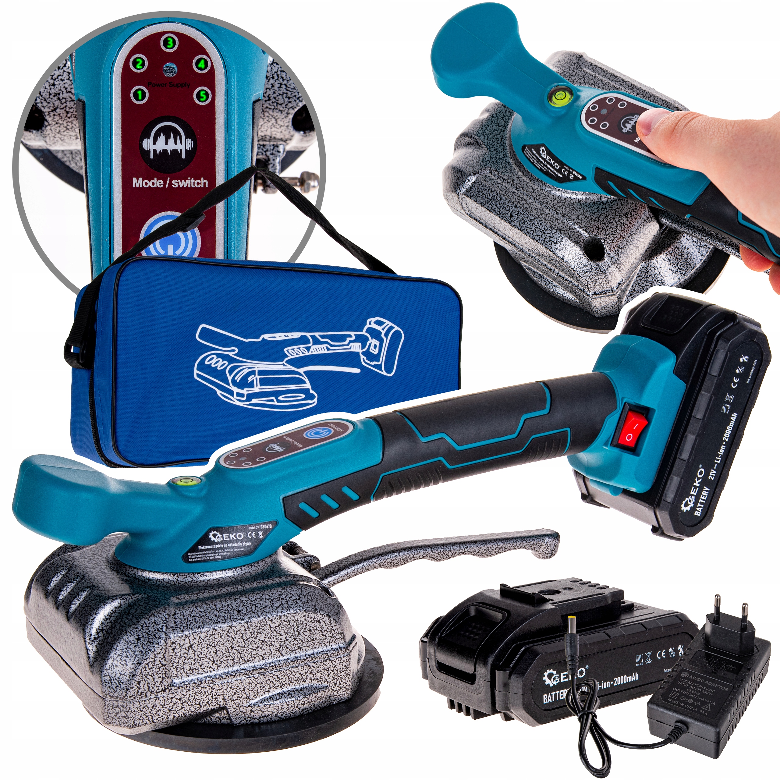 Přísavka 21V S Akumulátorem 2x2000 mAh Nabíječka Pro Desky