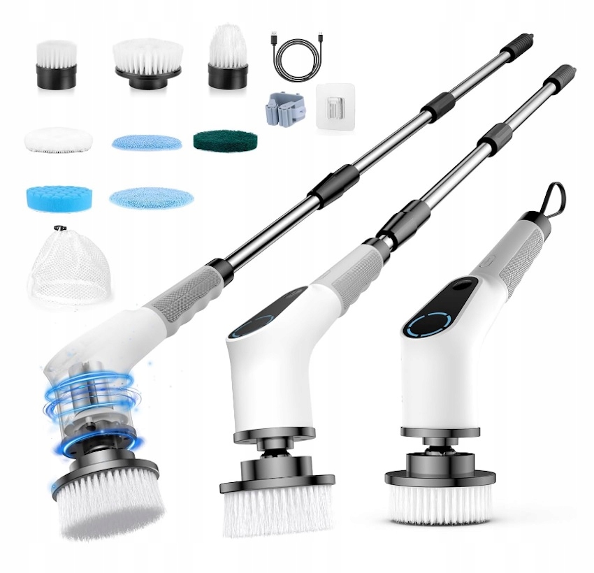 Levně Elektrický Bezdrátový Rotační Kartáč Pro Úklid Mytí Mop 8v1