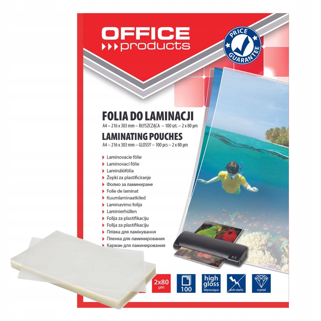 

Folia Do Laminowania A4 Office 80MIC 100SZT