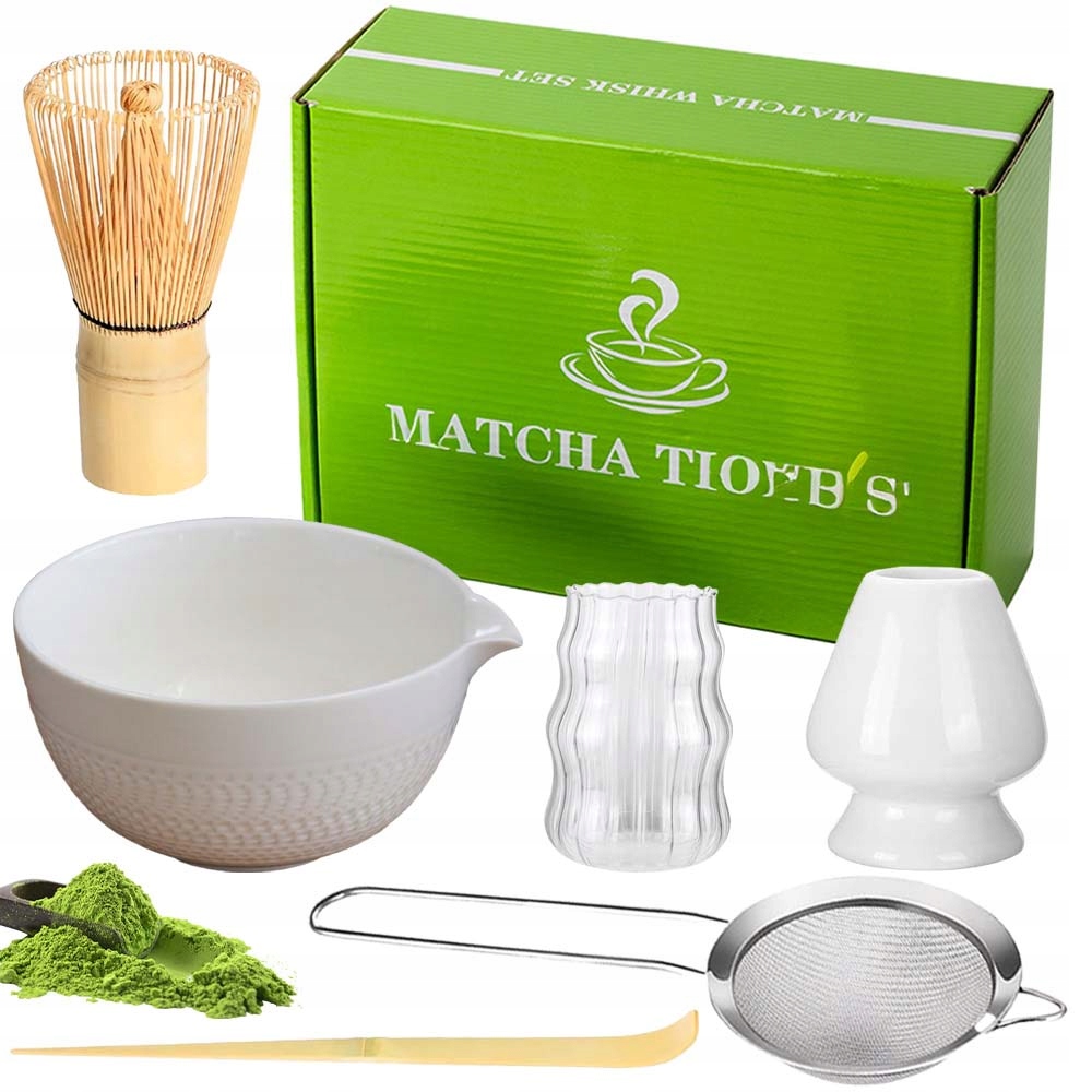 7X Bambusowy Zestaw Prezentowy Do Herbaty Matchy Chashaku Trzepaczka Łyżka