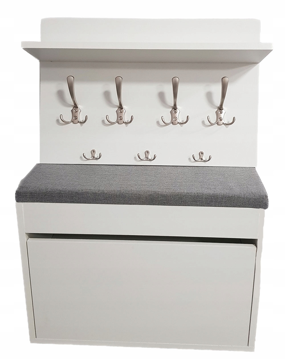 Súprava skriniek na topánky s úložným priestorom Vešiak polička 60 cm Biela čalúnenie Sedadlo