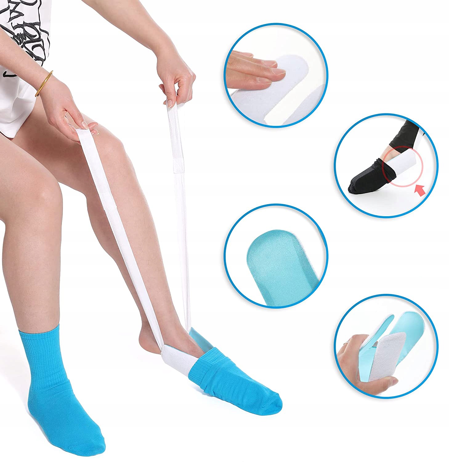 POMOC W ZAKŁADANIU SKARPET POMOC W UBIERANIU SKARPET DLA OSÓB STARSZYCH Model Pomoc w Zakładaniu Skarpet