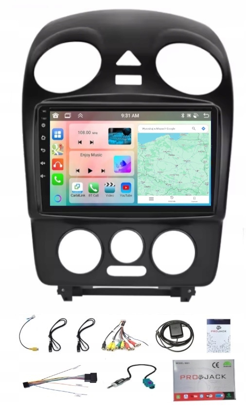 Autorádio S Navigací Carplay Vw New Beetle 2004-2010 Wifi Android 6GB 128GB