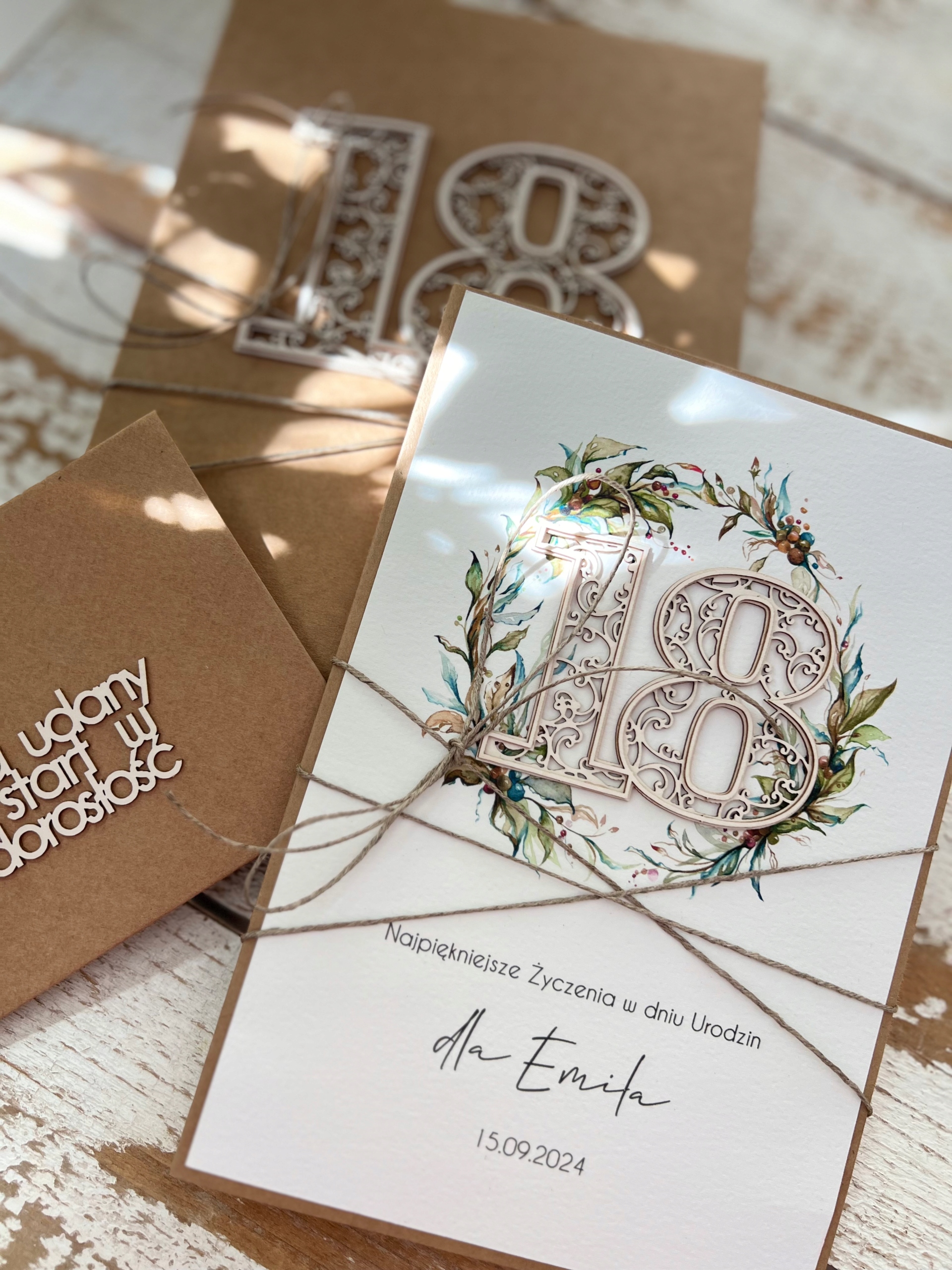 Přání krabička dárek k 18. narozeninám osmnáctku obálka A5