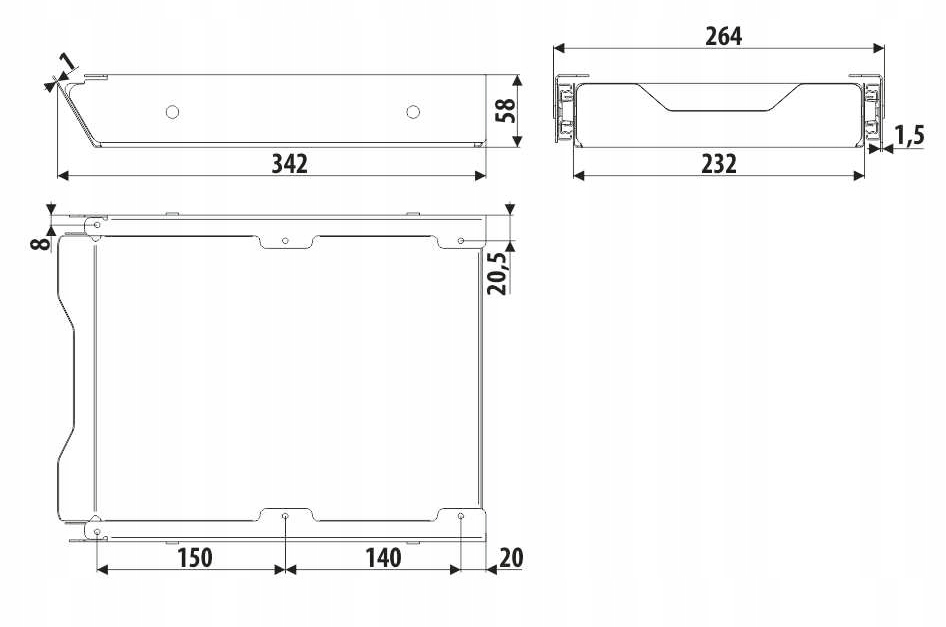Szuflada podblatowa ES20, czarny strukturalny EAN (GTIN) 5904912166982