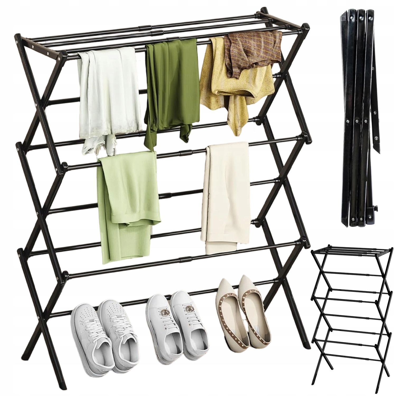 Levně Sušák Na Prádlo Teleskopická Stojící Skládací Pro Prádlo