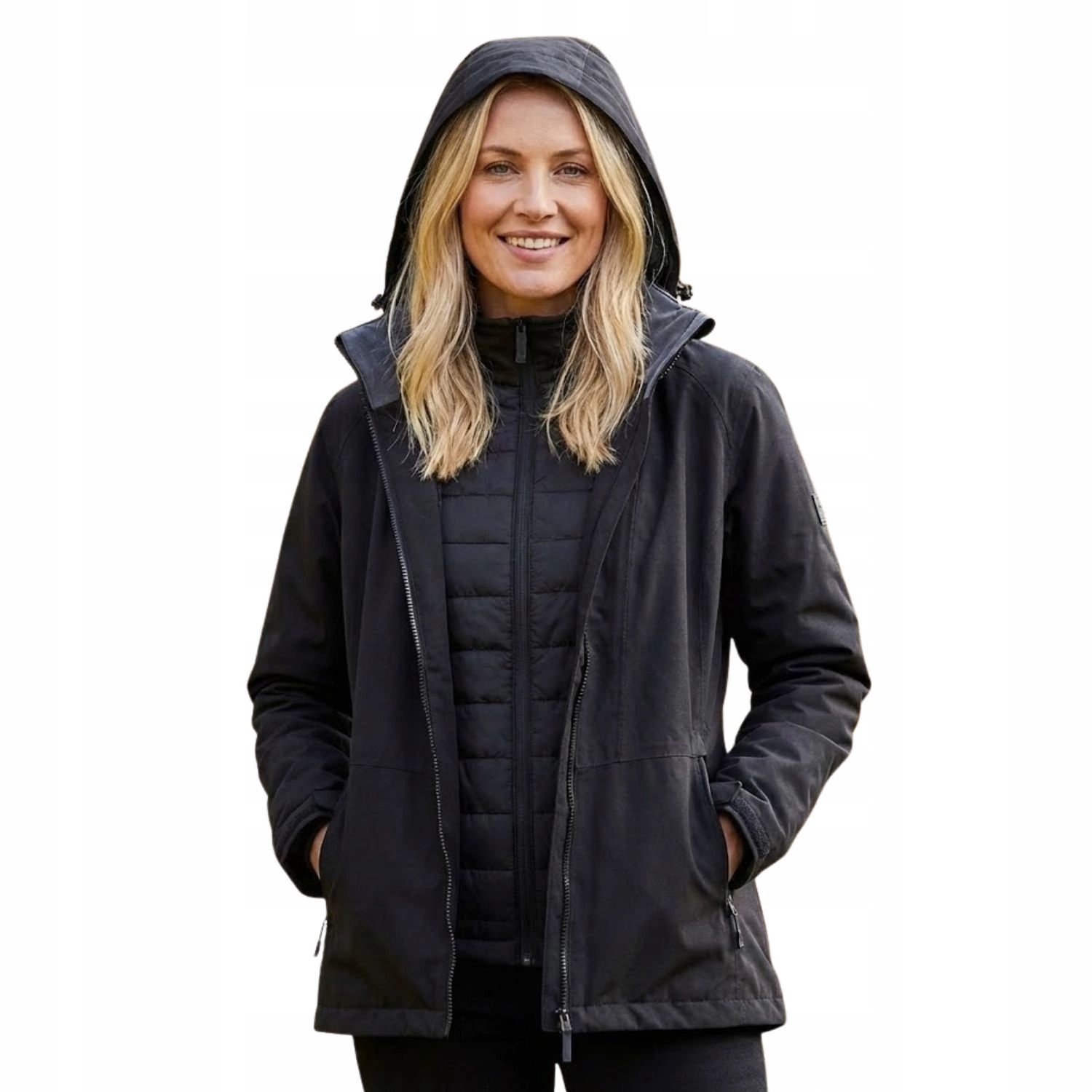 Dámská zimní bunda Regatta Shrigley 3v1 s kapucí 10K, černá, velikost Eu 40 L
