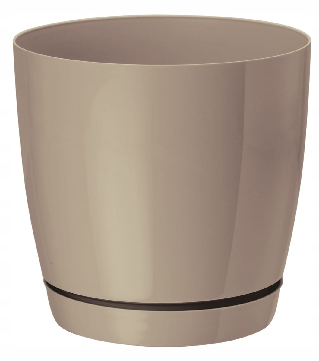 Doniczka Toscana okrągła 17 z podstawkiem Beż