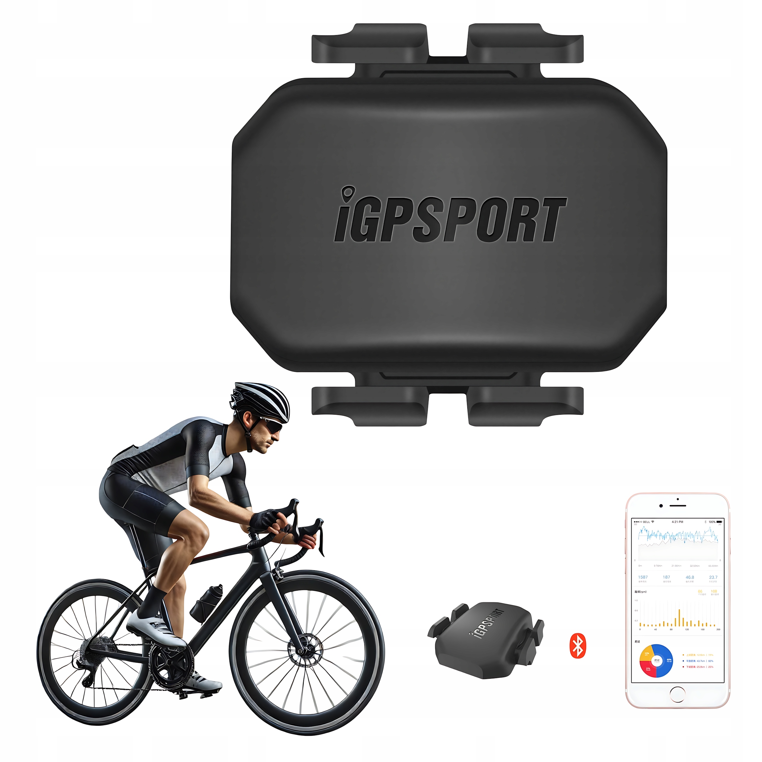 Snímač kadence Igpsport Cad70 Ble 5.0 I Ant+ Monitor otáčení na kole