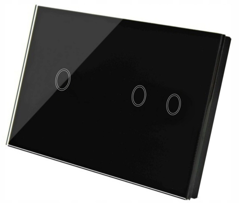 

Włącznik Światła Dotykowy Szklany Panel Czarny 1+2