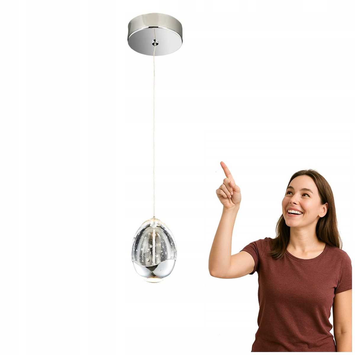 Led závesná lampa Huelto Chrom v modernom štýle Italux