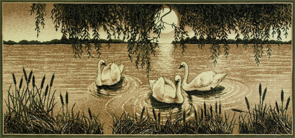 

100x210 cm Makata Na Ścianę Dywan Makatka Łabędzie