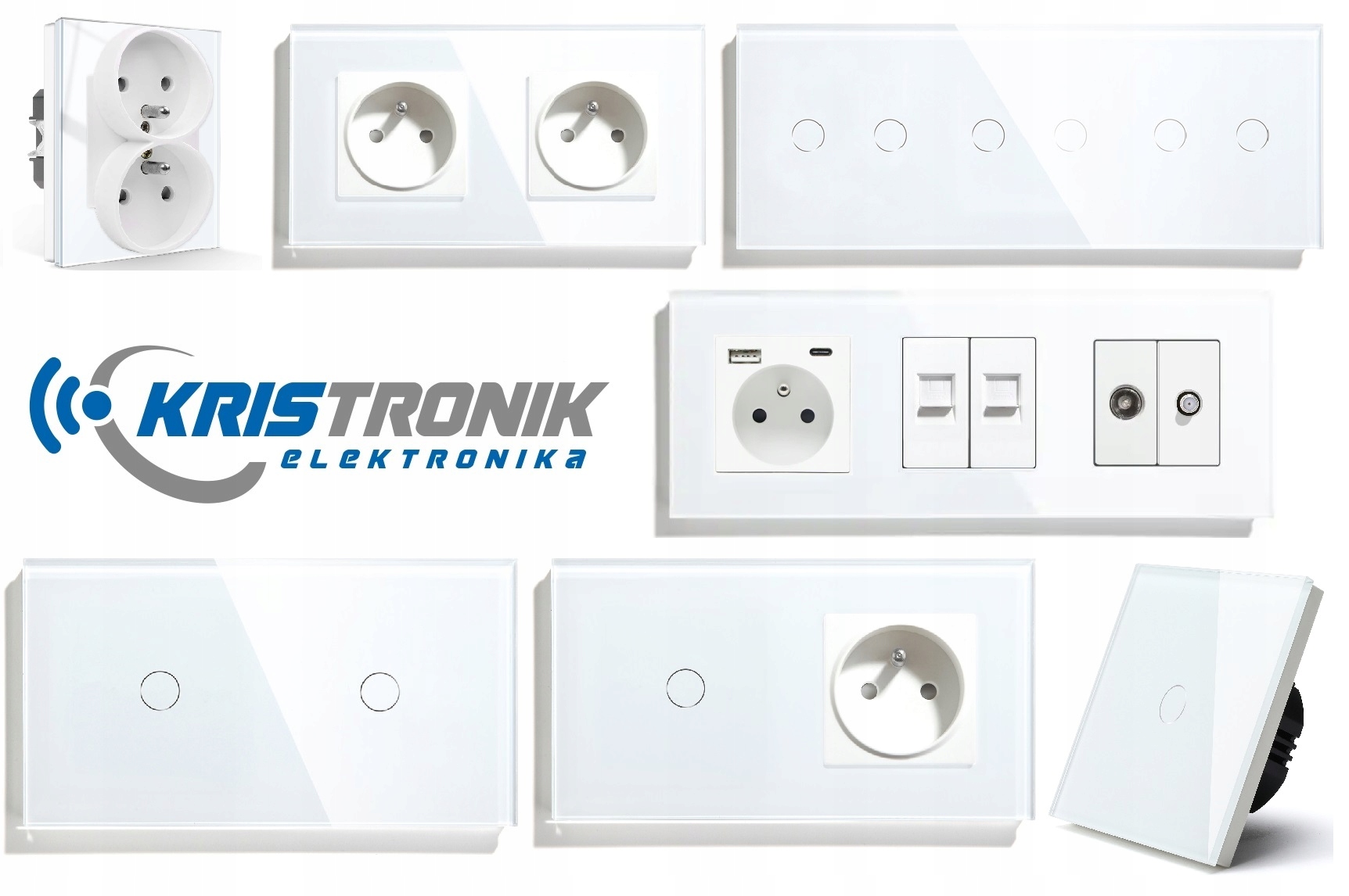 DOTYKOWY STEROWNIK ROLET ŻALUZJI WIFI Z GNIAZDKIEM SZKLANY 157mm TUYA SMART Liczba kanałów łączności 1