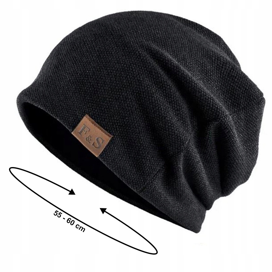 Czapka BEANIE smerfetka oversize MŁODZIEŻOWA ZIMOWA Rozmiar uniwersalny