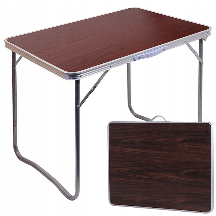 Stolik Stół Turystyczny Składany Walizka do Przenoszenia 50 x 70 cm brązowy