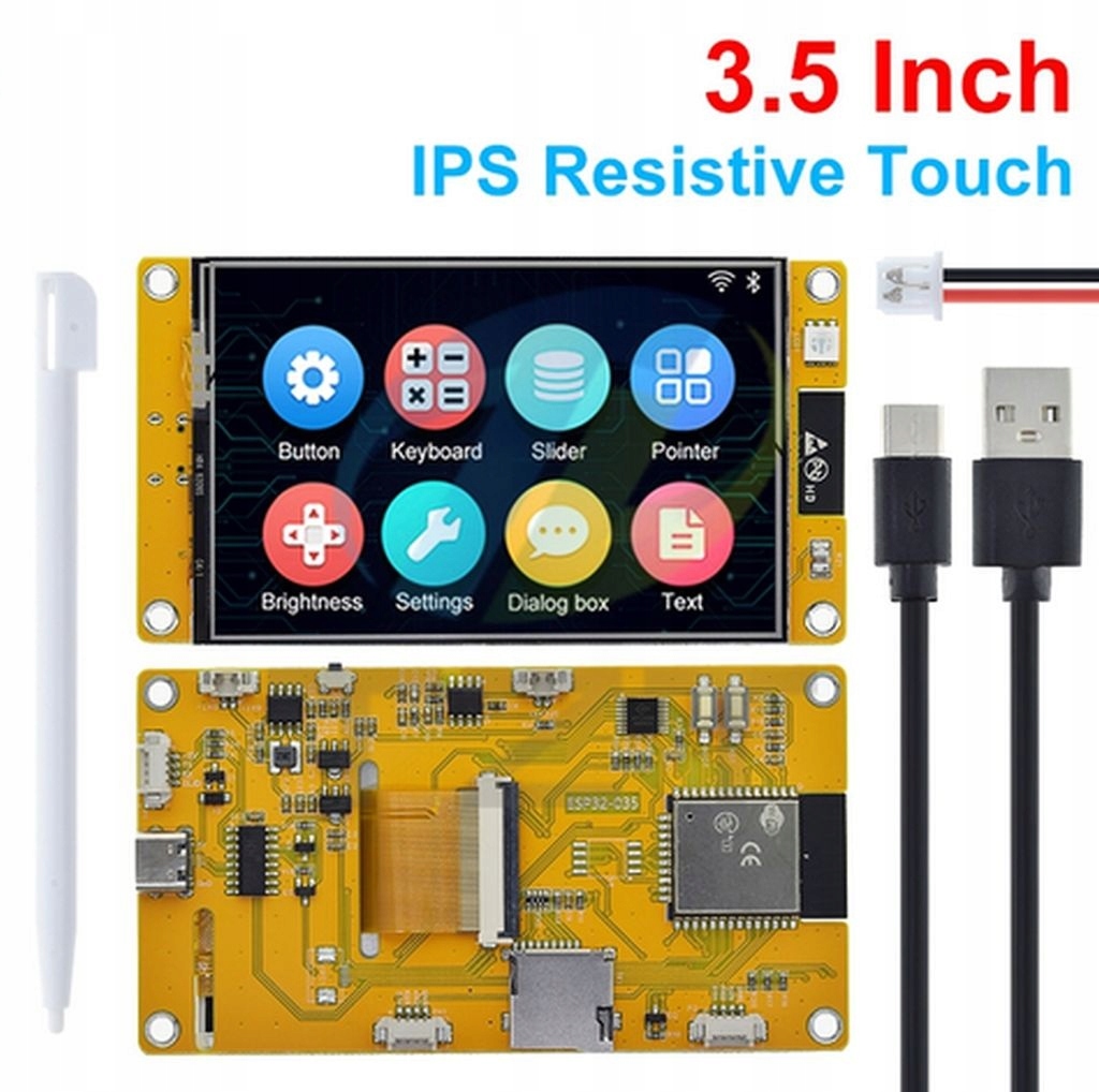 ESP32 Lvgl Z Ekranem Dotykowym 320X480 3.5 LCD Tft Usb-c