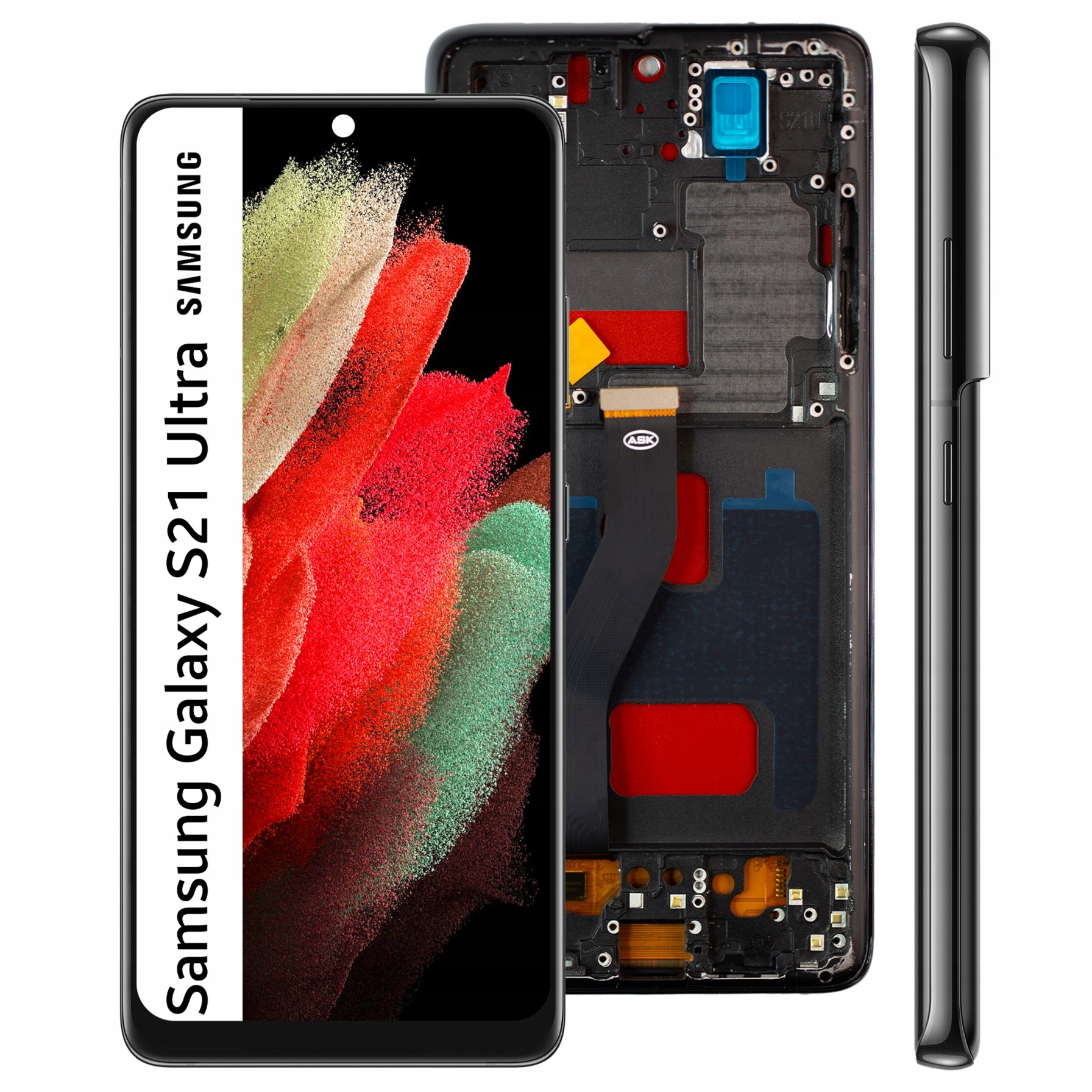 Displej s rámečkem pro Galaxy S21 Ultra Incell Panel LCD Phantom Black