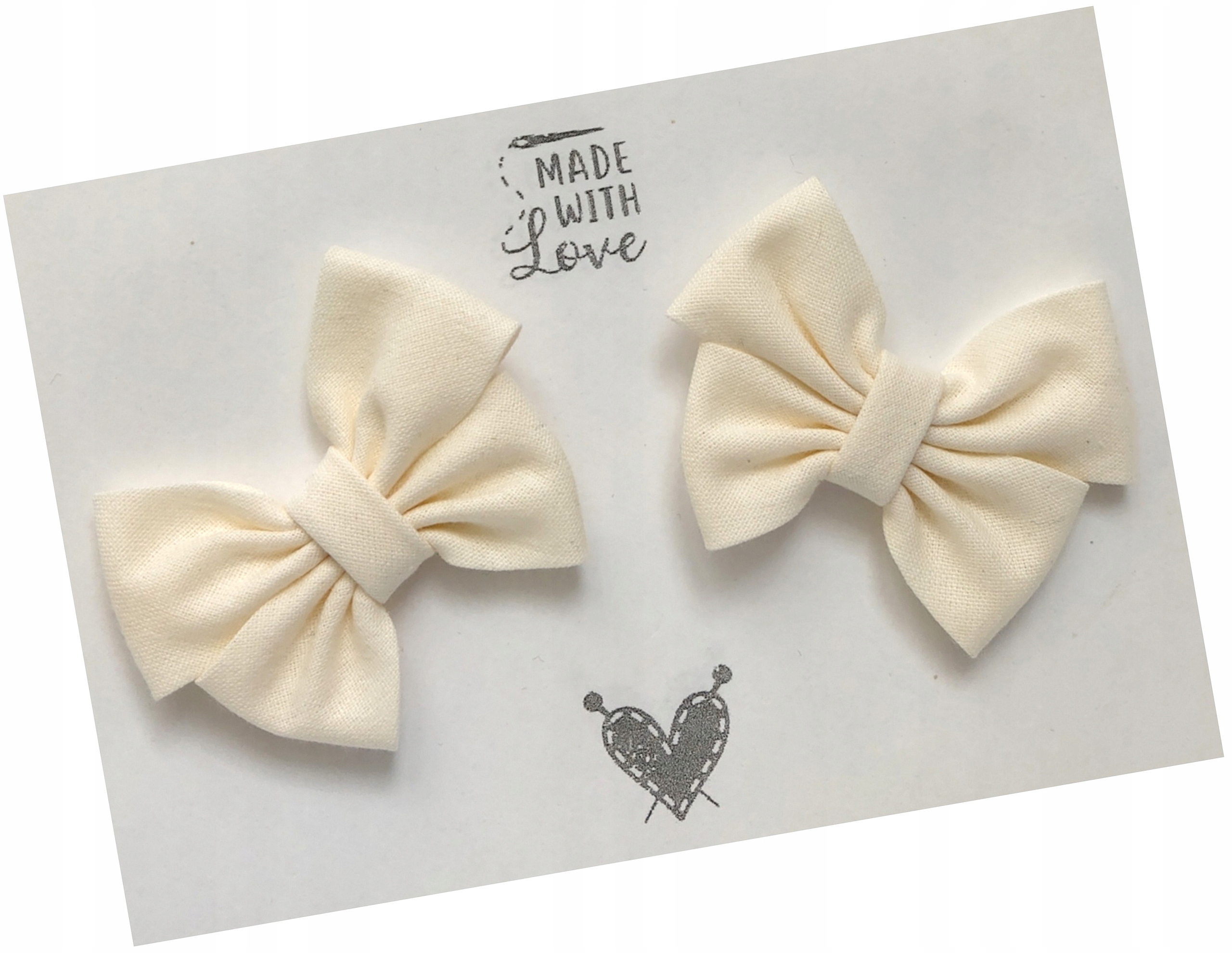 

Spinki do włosów kokardki bawełna 2szt ecru