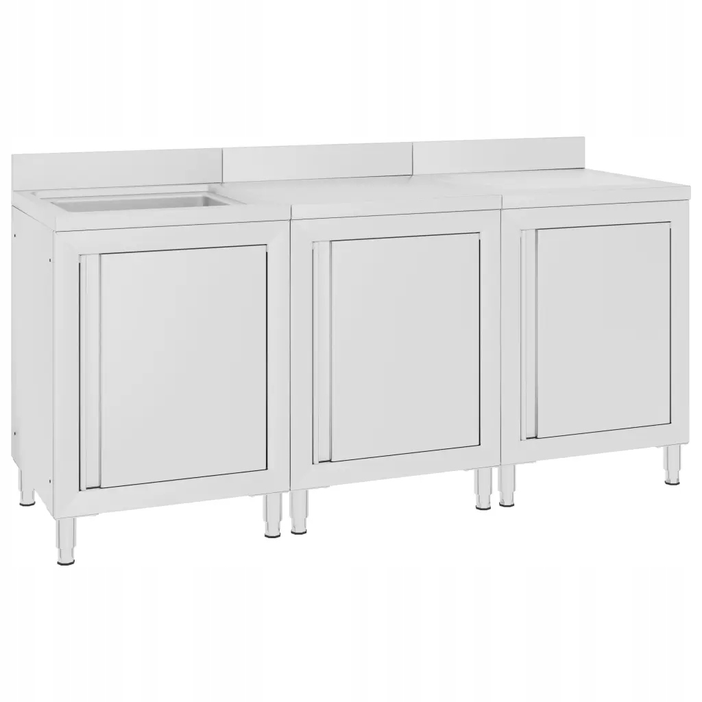 vidaXL Szafka gastronomiczna ze zlewem, 180x60x96 cm, stal nierdzewna