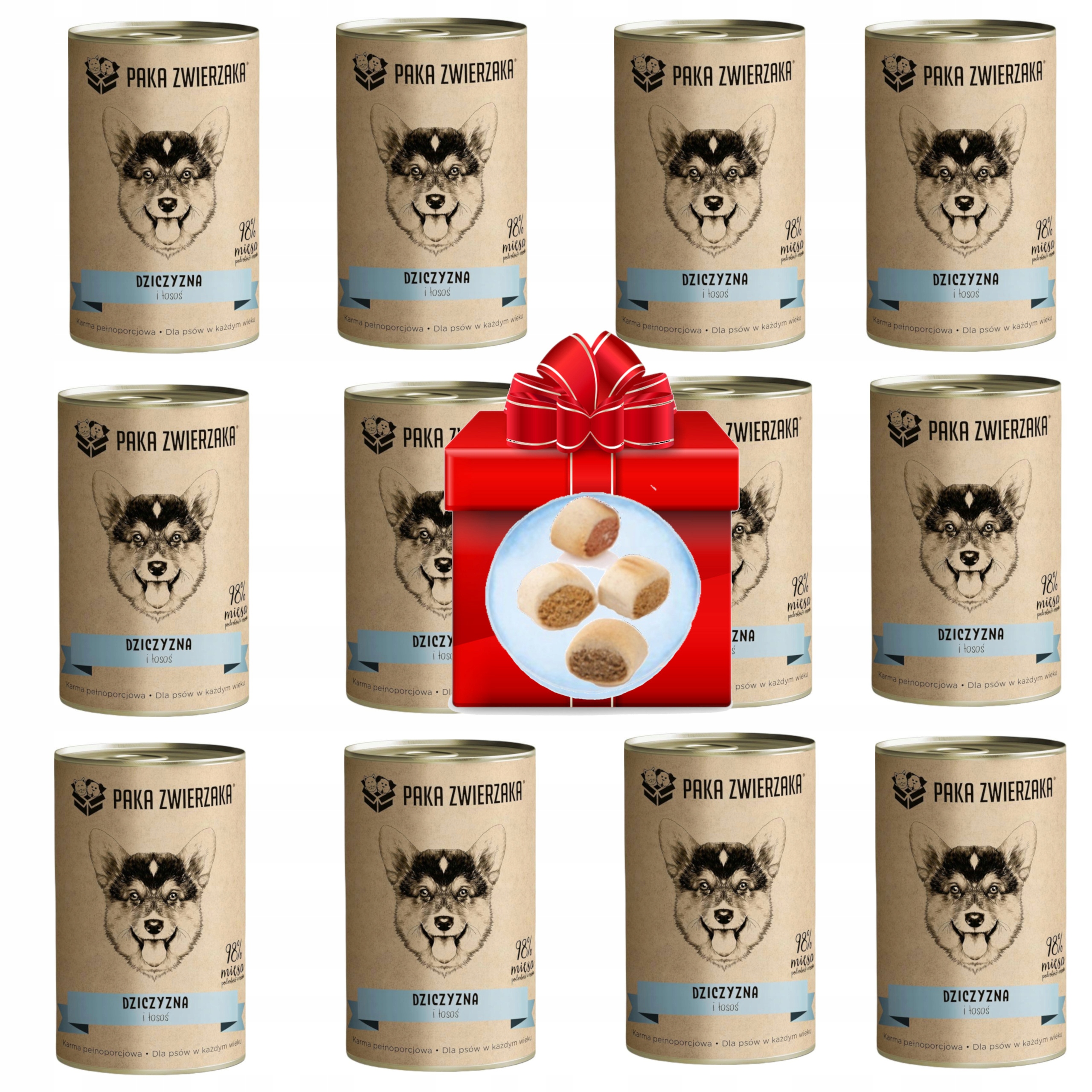 Mokra karma Paka Zwierzaka dziczyzna z łososiem 12x400g