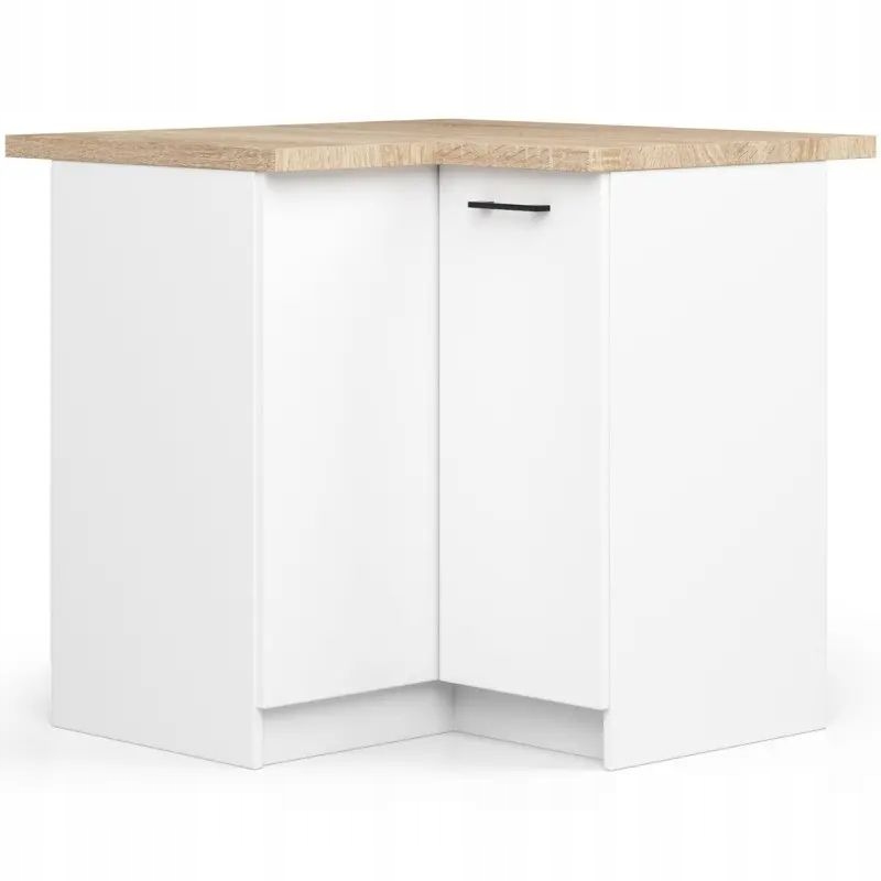 

Szafka Do Kuchni Narożna z Blatem 90x46x85cm Biała