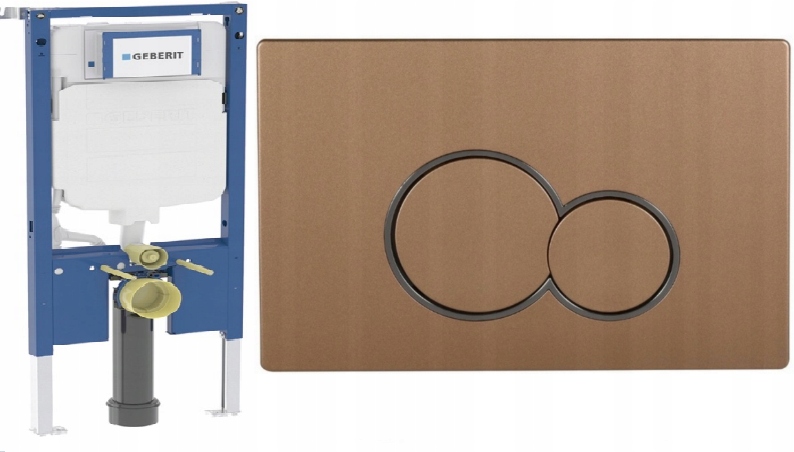 Geberit Podomietkový rošt pre Wc Slim 8 cm Duofix UP720 tlačidlo S5 zlatý m
