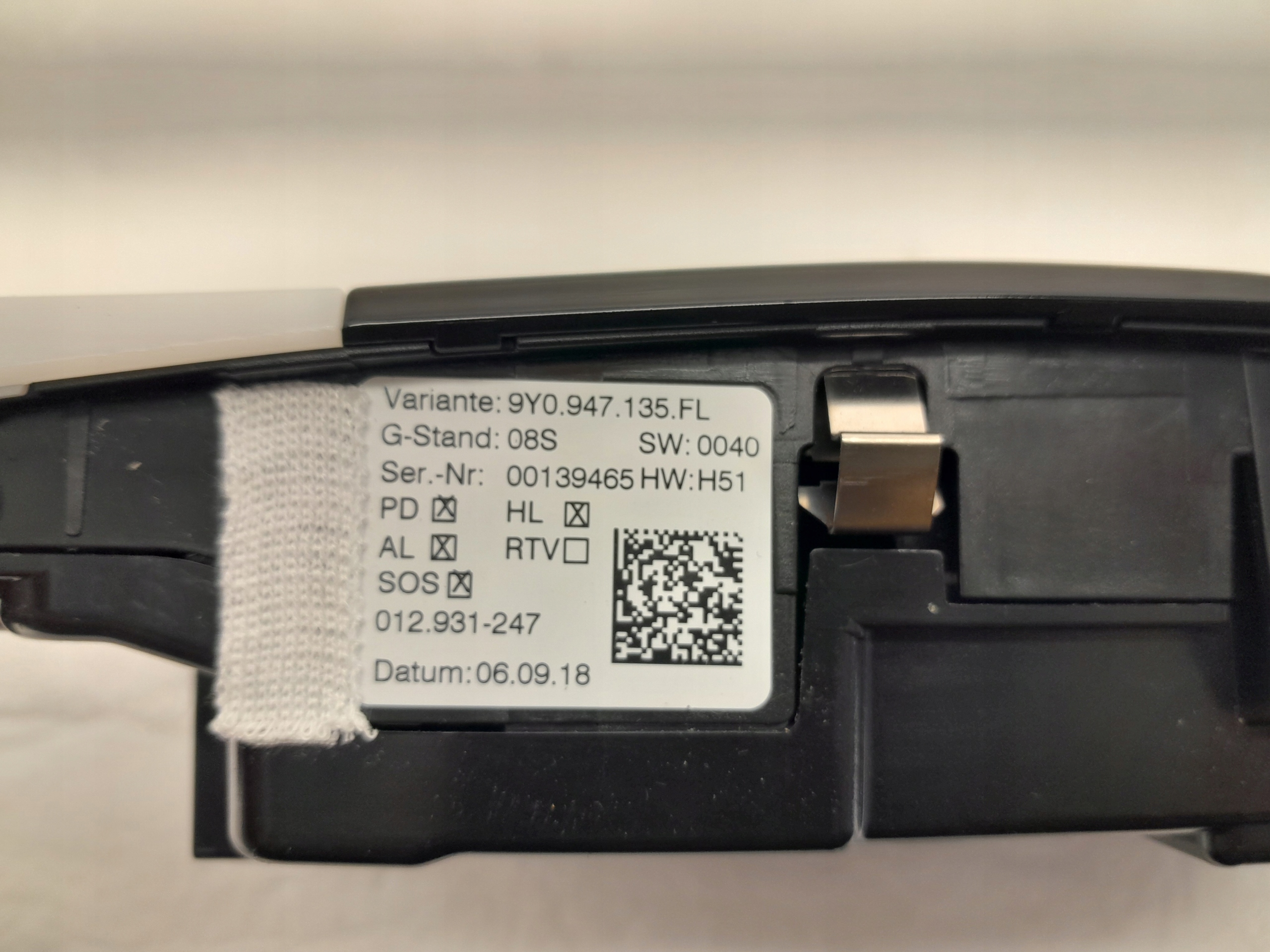 PORSCHE CAYENNE 9Y PANEL FANALE CIELO INTERNO 9Y0947135FL