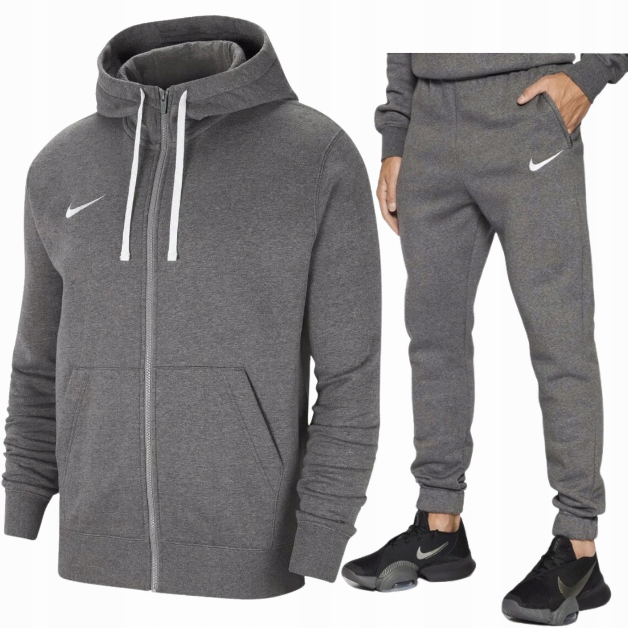 Nike dres komplet dresowy spodnie bluza Rozpinana bawełna M Popiel Szary