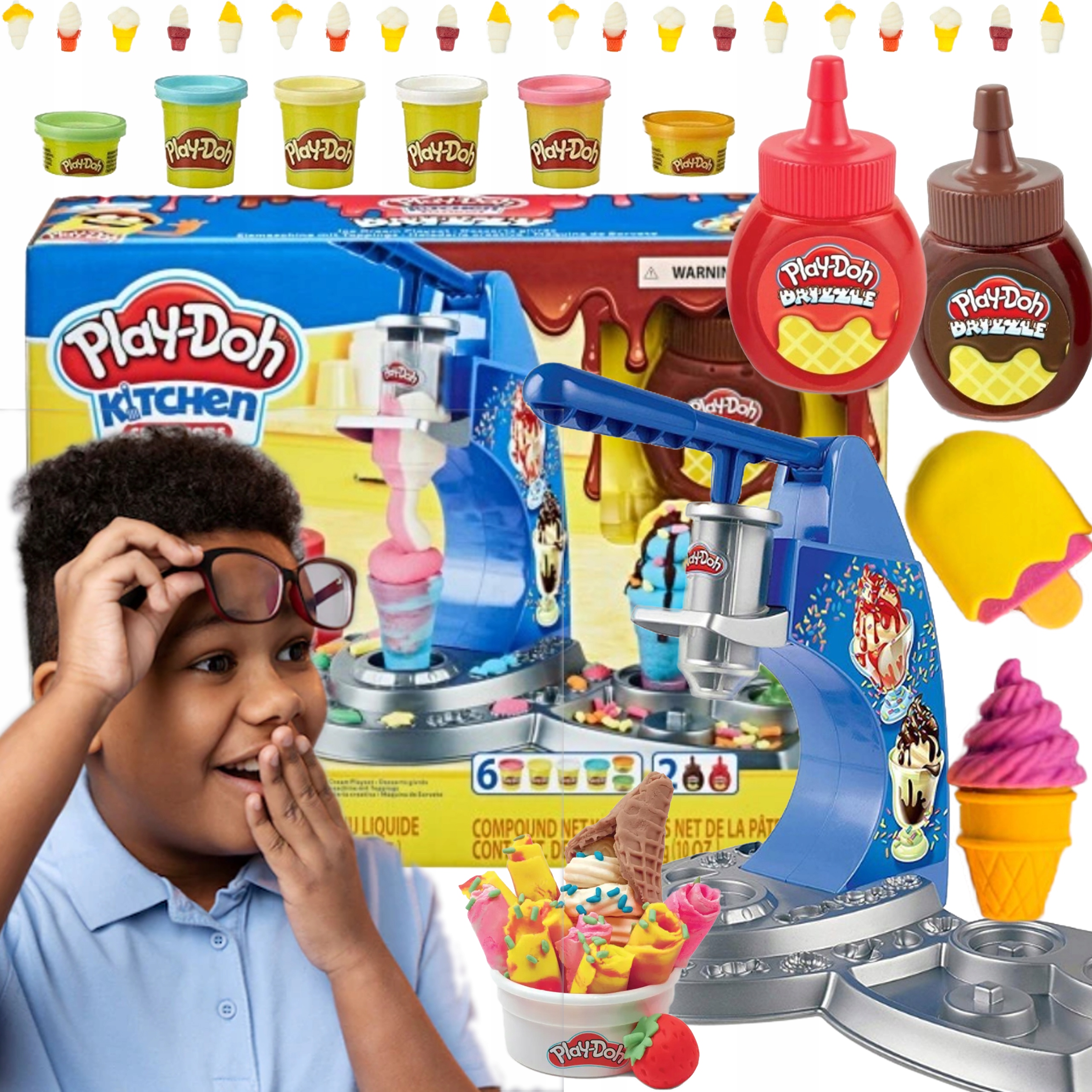 PLAY DOH HASBRO TĘCZOWA LODZIARNIA CIASTOLINA LODY 12883107790 Allegro.pl