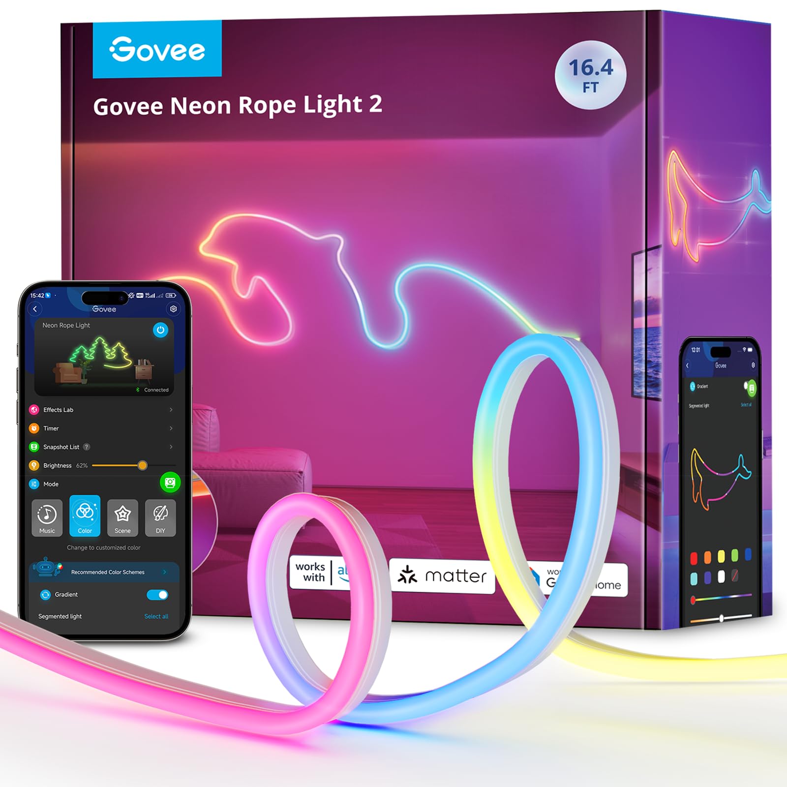 Govee Neon Rope Light 2 Neónová Led Páska 5 M