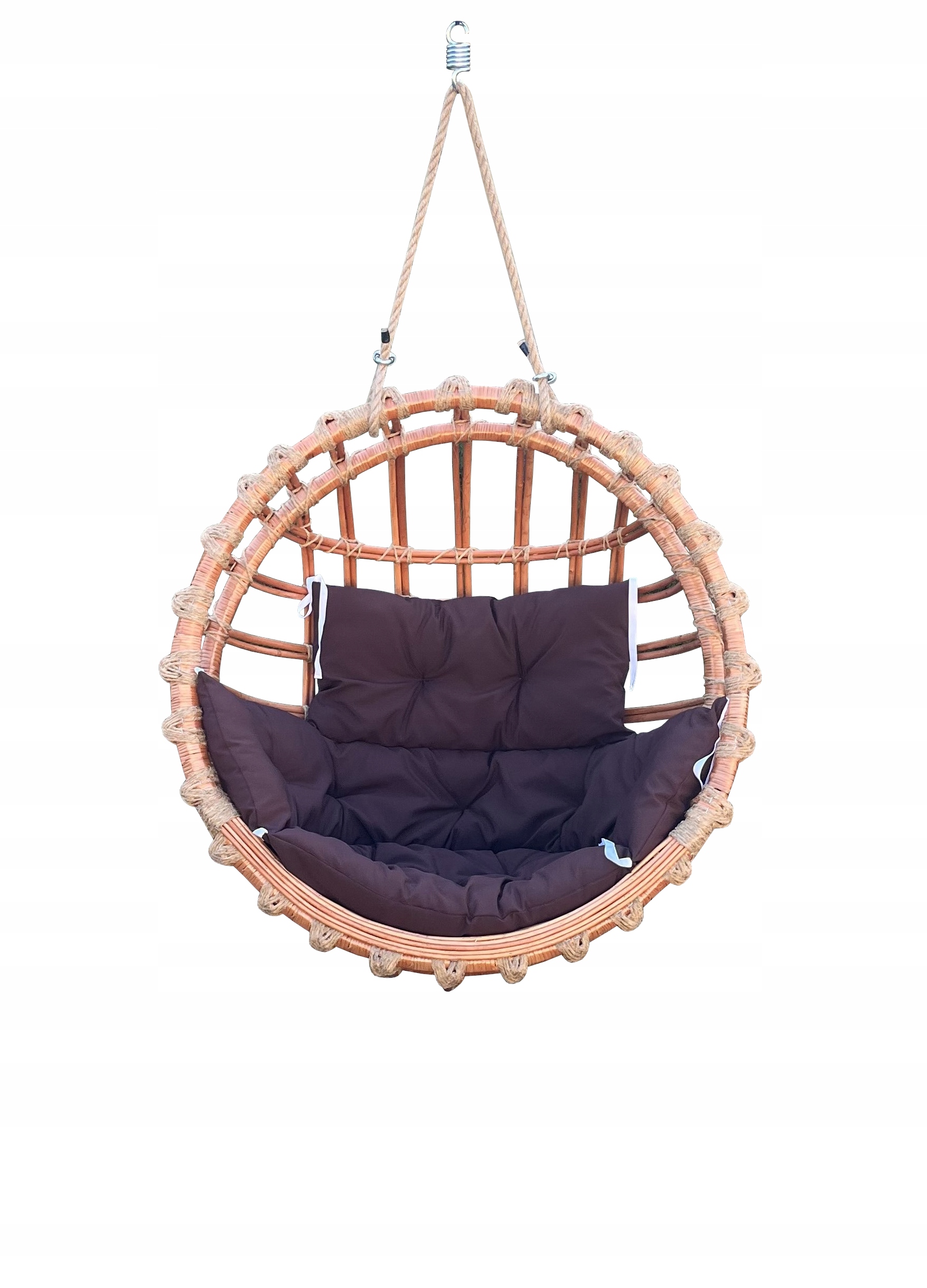 HUŚTAWKA WIKLINOWA OKRĄGŁA / FOTEL WISZĄCY + PODUSZKA