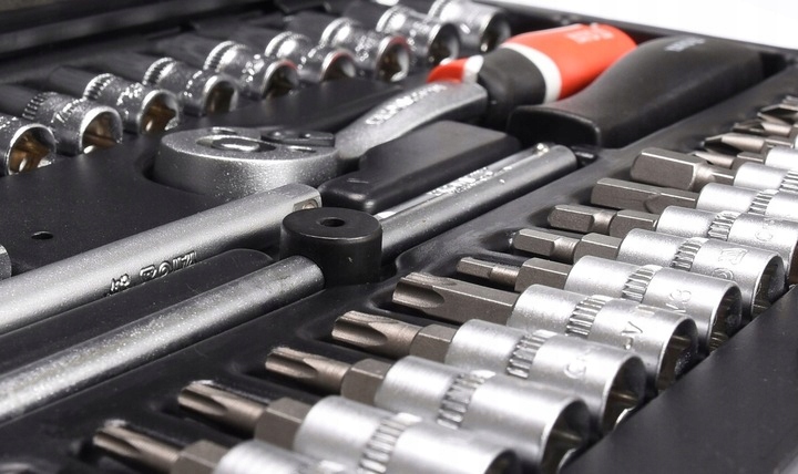 KLUCZE YATO 38 BITY NASADOWE KLUCZE 1/4 GRZECHOTKA KOŃCÓWKI IMBUS + OKULARY Liczba elementów w zestawie 38